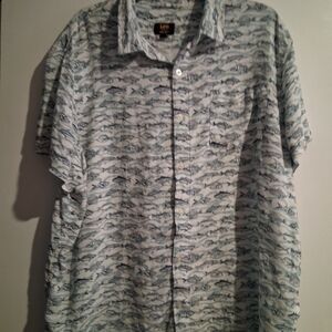 Lee Regular Fit Men's Shirt with Blue Fish Pattern